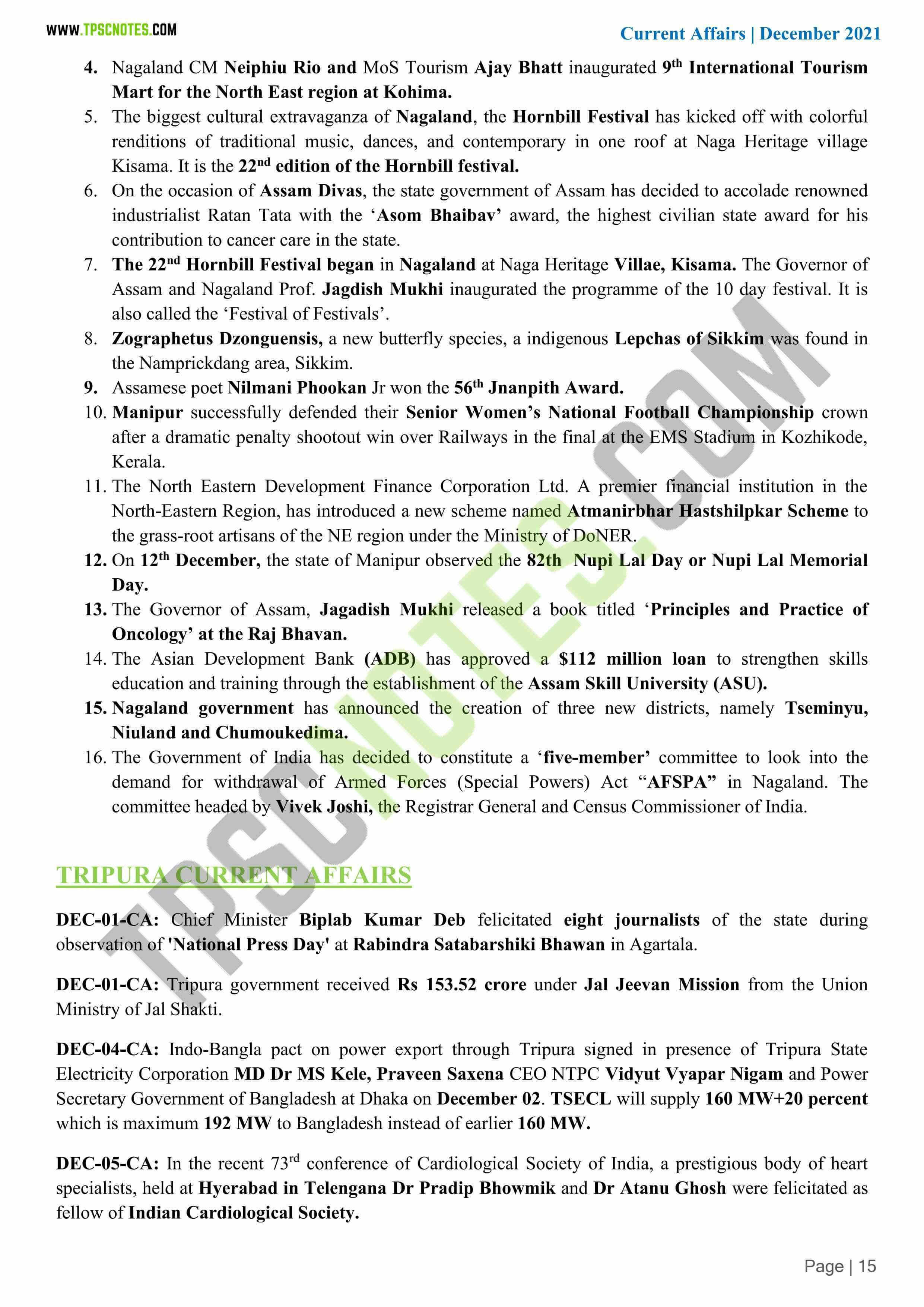 Tripura Current Affairs 2022-2023